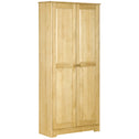 67" Pinewood Kitchen Pantry Storage Cabinet, Freestanding Cabinets with Doors and Shelves, Dining Room