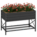 Galvanized Raised Garden Bed, Metal Planter Box with Legs, Storage Shelf and Bed Liner, Dark Gray