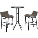 3 Piece Bar Height Outdoor Bistro Set for 2, Tan