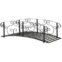 6' Metal Arch Backyard Garden Bridge, Safety Siderails, Arc Footbridge for Backyard Creek, Stream, Pond