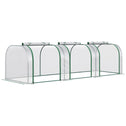 9.7' L x 3' W x 2.5' H Portable Tunneled Greenhouse with 3 Zippered Doors, Water/UV Fighting PVC Cover