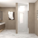 34" Bi-Fold Shower Door with Explosion-Proof Film and Tempered Glass, Bathroom Door with Stainless Steel Handle, 34" L x 0.5" W x 72" H, Chrome