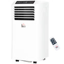 8000BTU Mobile Portable Air Conditioner with Cooling, Dehumidifier, and Ventilating with Remote Control, 2 Speed Fans, 24-Hour Timer for Bedroom, Living Room, Home Office, White