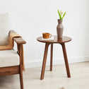Stylish End Table with 3-Leg Stable Design & Non-Slip Pads, Versatile Side Table for Living or Bedroom, 17.5″ L x 17.5″ W x 19.5″ H, Walnut