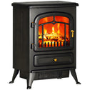 Fireplace Stove, Electric Fireplace Heater with Realistic LED Flames and Logs, 725W/1450W, Black