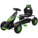 Ergonomic Pedal Go Kart Kids Ride-on Toy with Tough, Wear-Resistant Tread for Boys & Girls, Ages 5-12, Green