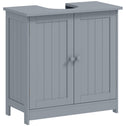 Under Sink Bathroom Cabinet, Pedestal Sink Storage Cabinet with 2 Doors, Shelf and U-Shape, Gray