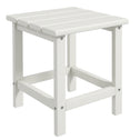 Adirondack Side Table, Square Patio End Table, Weather Resistant 15" Outdoor HDPE Table for Porch, Pool, Balcony, White