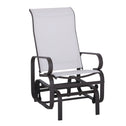 Gliding Lounger Chair, Single Rocker with Lightweight Metal & Mesh Construction, White