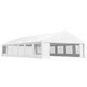 23' x 39' Large Outdoor Carport Canopy Party Tent with Removable Protective Sidewalls & Windows, White