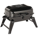 14" Portable Grill, Small Charcoal Grill for Outdoor Cooking, BBQ, Camping, Enamel Coated, Folding Legs, Black