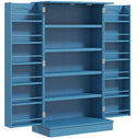 Freestanding Kitchen Pantry Cabinet, Kitchen Cabinet with 12 Door Shelves, Double Doors, 5-tier Shelving, Blue