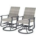 Wicker Rattan Swivel Patio Glider Chair Set of 2, Outdoor Glider Chair with Steel Frame, High Back, Armrests, Yellow