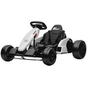 24V Electric Go Kart with Dual 150W Motors, Adjustable Seat & 11.2MPH High Speed, Slow Start, 5-Point Harness, White