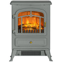 Fireplace Stove, Electric Fireplace Heater with Realistic LED Flames and Logs, 725W/1450W, Gray