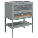 3-Tier Wooden Hamster Cage Mice and Rat Cage Small Animals Hutch with Openable Top, Front Door, Storage Shelf, Gray