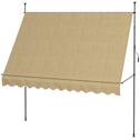 10' x 4' Manual Retractable Awning, Non-Screw Patio Awning, UV Resistant, for Window or Door, Beige