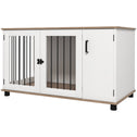 Dog Crate Furniture Side End Table Indoor w/ Storage, Double Doors