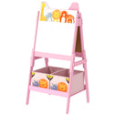 Doubel-Sided Easel for Kids w/ Whiteboard, Chalkboard, Storage Boxes, Blue