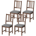 Set of 4 Dining Chairs, Upholstered Dining Room Chairs with Rubberwood Legs for Kitchen, Farmhouse Walnut