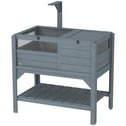 Tortoise Habitat with Shelf Storage Tortoise Gift Accessory with Weather Protection for Indoor, Gray