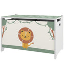 Toy Box with Lid, Safety Hinges and Groove Handles, Toy Storage Organizer for Kids, Living Room, Playroom, Green