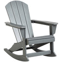 Outdoor Rocking Chair, HDPE Adirondack Porch Rocker Chair for Garden, Patio, Light Gray