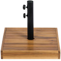 Patio Umbrella Base, 42 lbs. Concrete Heavy Duty Umbrella Base for 1.25/1.5" Poles, Teak
