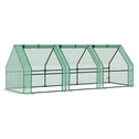 9' x 3' x 3' Portable Mini Greenhouse Outdoor Garden with Large Zipper Doors and Water/UV PE Cover, Green