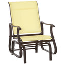 Outdoor Glider Chair, Gliders for Outside Patio with Steel Frame and Mesh Fabric for Backyard, Garden, and Porch, Beige