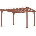 11' x 12.5' Outdoor Wood Pergola with Grape Trellis for Patio, Deck, Backyard, Lawn