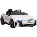 Licensed RS e-tron GT 12V Ride On Car Truck for Kids, Electric Car Ride On Vehicle w/Parent Remote Control, Music, Lights, for Toddlers, White