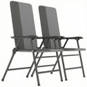 Folding Patio Chairs Set of 2, Padded High Back Lawn Camping Chairs with Armrests, 600D Oxford Fabric, Light Gray