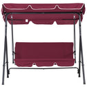 Outdoor Patio Swing Chair with Adjustable Tilt Canopy and Removable Cushion, Red