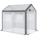 8' L x 6' W x 7' H Outdoor Walk-In Tunnel Greenhouse with Roll-up Windows, 2 Zippered Doors, & Weather Cover
