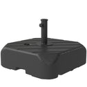 Patio Umbrella Base with Wheels, Telescopic Handle, 158 lb Sand or 99 lb Water Filled Umbrella Stand, Black