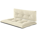 2 Seater Pallet Cushions Outdoor 3.9" Thick Replacement Cushions - Tufted Design for Garden, Patio, Cream White