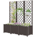 3PCS Plastic Planter Box with Trellis, Self-Watering Raised Garden Bed with Trellis and Automatic Watering Timer Kit
