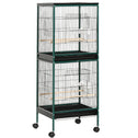 Large Bird Cage with 1.7 ft. Width for Wingspan, Bird Aviary Indoor with Multi-Door Design, Fit for a Canary, Finch, Conure, 55", Green