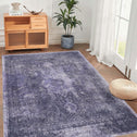 9x12 Washable Low-Pile Non-Slip Non-Shedding Area Rug, Kid and Pet Friendly, Foldable Carpet for Living Room, Bedroom, Anthracite
