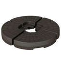 4 Pieces Cantilever Patio Umbrella Base, Fan Shaped Umbrella Weight w/ Built-In Handles & Rugged Material, 148 lbs Water and 220 lbs Water and Sand, Coffee
