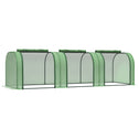 9.7' L x 3' W x 2.5' H Portable Tunneled Greenhouse with 3 Zippered Doors, Water/UV Fighting PE Cover