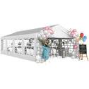 Heavy Duty Party Tent, 13x26 ft Outdoor Wedding Event Shelter, with Removable Sidewalls & Windows, for Family Gatherings, White