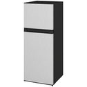 Small Fridge with Freezer, 4 Cu Ft Refrigerator with Reversible Doors, Silver