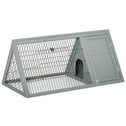Rabbit Hutch Outdoor, Wooden Chicken Coop with Run, Outdoor Small Animal Cage for Rabbit, Small Duck and Chicken, for Garden, Backyard, Farms, 46" x 24.5" x 21", Light Gray