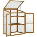 Wooden Cold Frame Greenhouse Small Mini Planter Box, 30" L x 24" W x 44" H, Brown