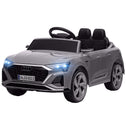 Q8 e-tron Sportback Licensed 12V Battery Powered Kids Electric Car w/ Spring Suspension, Soft Start, Gray