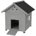 Duck Coop, Wooden Duck House with Openable Roof & Double Doors, Light Gray