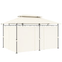 10' x 13' Double Roof Patio Gazebo, Outdoor Gazebo with Curtains, for Garden, Lawn, Backyard and Deck, Cream White