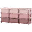 29.5" 3 Tier Kids Storage Unit Dresser Tower w/ 9 Drawers, Pink